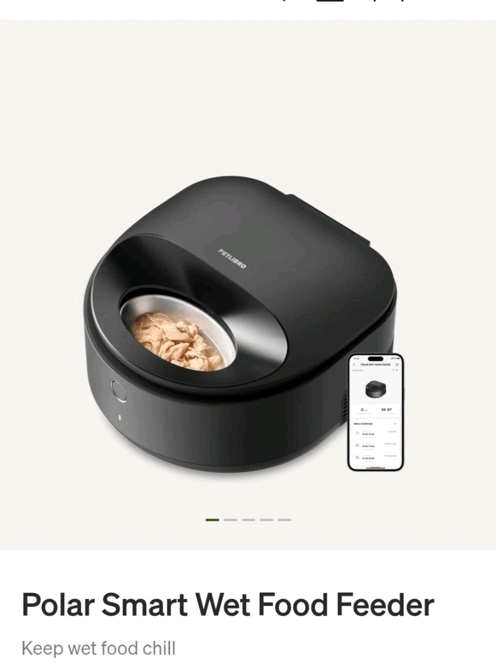 PETLIBRO Polar Wet Food Feeder, Stainless Steel, Black, $170 NIB!